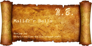 Mallár Bella névjegykártya